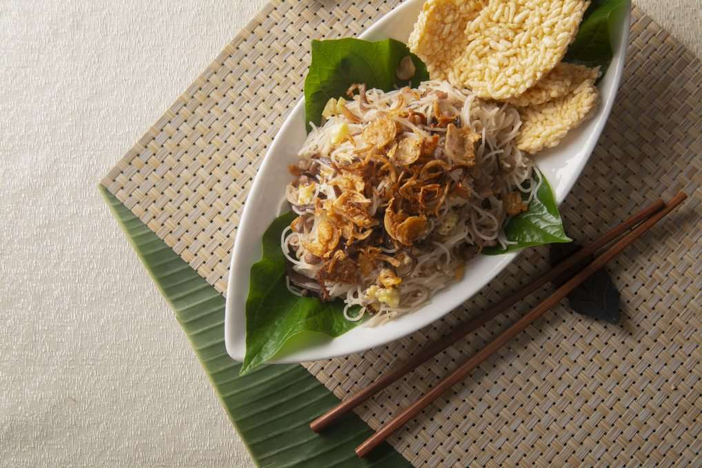 Lao rice salad with pickled pork
